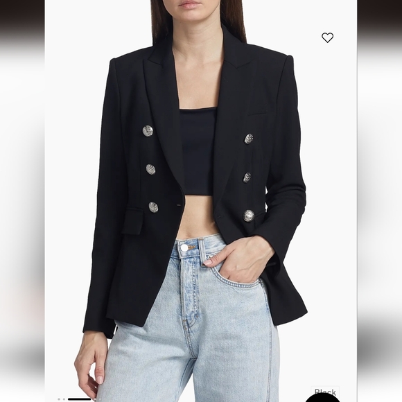 NWT Miller Dickey JacketBlack Flap-Pocket Double-Breasted Blazer Sz 6 - Picture 2 of 12